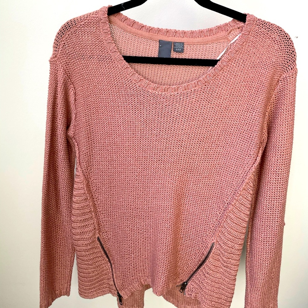 Pink knitted sweater